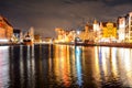 Night city landscape in GdaÃâsk, Poland